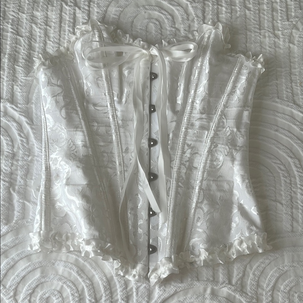 Elegant White Lace Corset Top